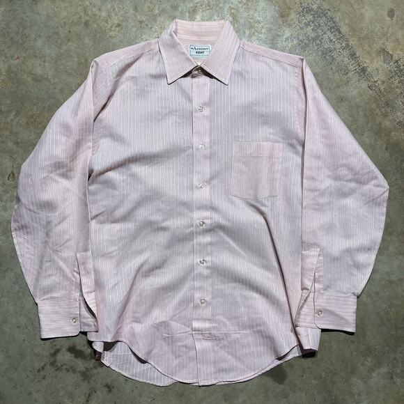 Vintage 70s Arrow Kent Pink Striped Button Up Shirt - Picture 1 of 3